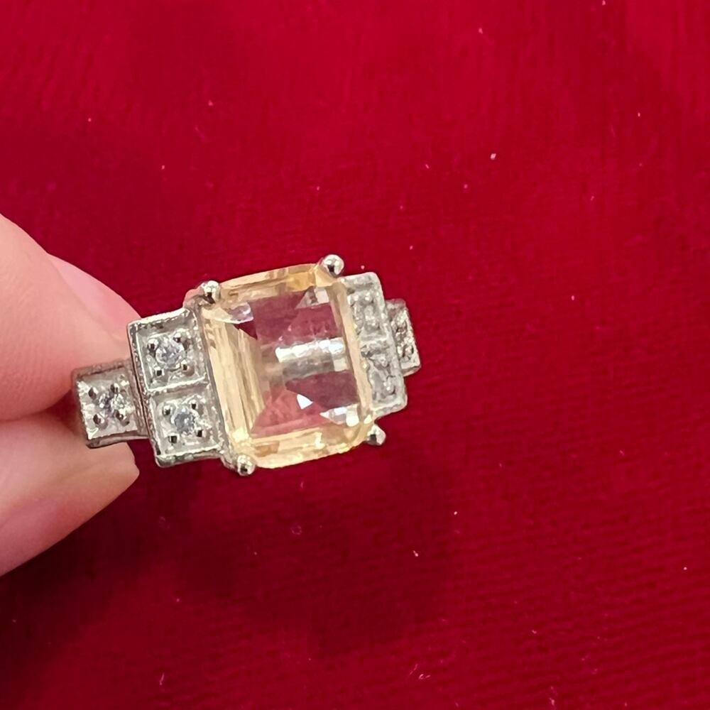 Vintage morganite sterling silver ring